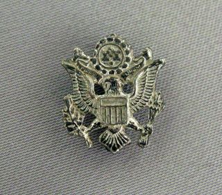 Vintage Wwii Us Army Eagle Pin Sterling Silver;g506