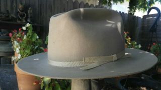 7 3/8 Mens Open Road Western Hat Hate Felt in Natural 2