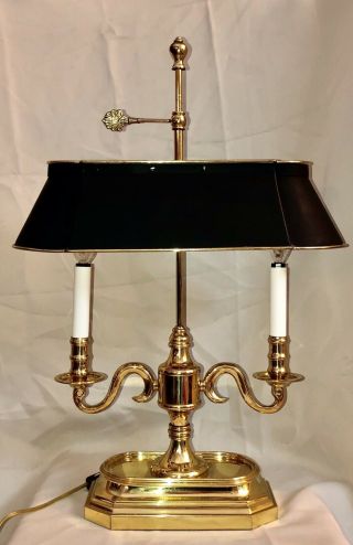 Large 25” Vintage Frederick Cooper (?) Brass French Bouillotte Candelabra Lamp