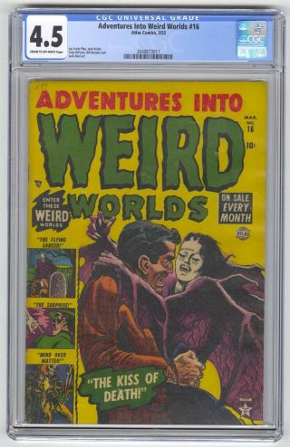 Adventures Into Weird Worlds 16 Cgc 4.  5 Vintage Marvel Atlas Pre - Hero Horror