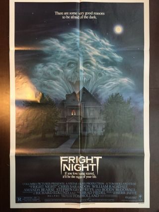 Fright Night 1985 Authentic Vintage Movie Poster 27 X 41 Classic Horror