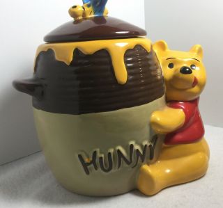 Disney Store LARGE Winnie The Pooh Hunny Pot Cookie Jar Rare Vintage 3