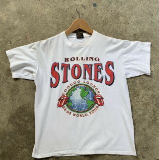 1995 Vintage The Rolling Stones Voodoo Lounge Concert T - Shirt Large