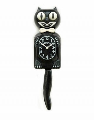 Black Kitty Cat Clock (3/4 Size) 12.  75 " Battery Made In Usa Kit - Cat Klock