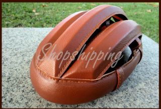 Handmade Brown Cycling Helmet Bicycle Vintage Retro Leather Classic Outdoor 03