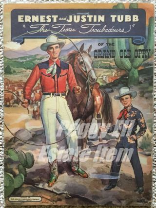 VERY RARE ' EARNEST AND JUSTIN TUBB OF GRAND OLD OPRY ' PAPER DOLL BOOK UNCUT 2