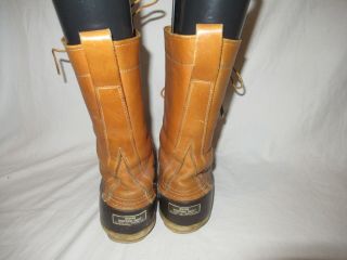 Vtg LL Bean Boots 12 Inch Waterproof Leather Rubber Duck Boots Men ' s Size 12 M 4