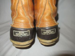 Vtg LL Bean Boots 12 Inch Waterproof Leather Rubber Duck Boots Men ' s Size 12 M 5