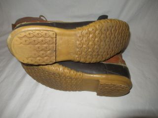 Vtg LL Bean Boots 12 Inch Waterproof Leather Rubber Duck Boots Men ' s Size 12 M 7