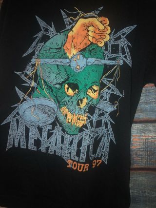 METALLICA Vintage T Shirt 90 ' s CONCERT 1997 Load TOUR U.  S Pushead Skull 2