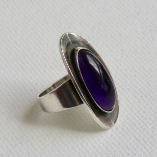 Vintage Ring By Ne From 925 Sterling Silver Denmark Amethyst Modernist