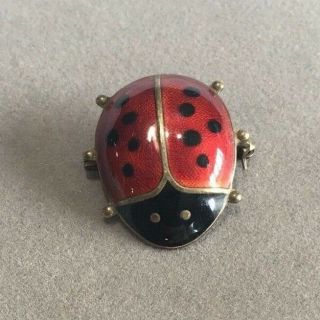 David Andersen Ladybug Pin/brooch - - Norway Sterling Silver