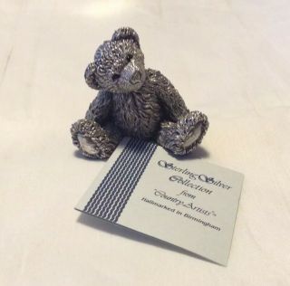 Bnib Hallmarked Sterling Silver Figurine Teddy Bear /country Artists 1994 Boxed