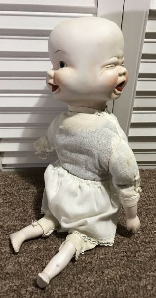Vintage Creepy Baby Doll Ceramic Head W/ 3 Different Faces Happy Sad Crying Calm