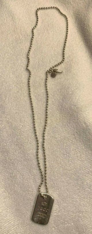 Tiffany & Co.  Vintage 925 sterling silver 1837 Bar/Dog Tag Pendant Necklace L@@K 5