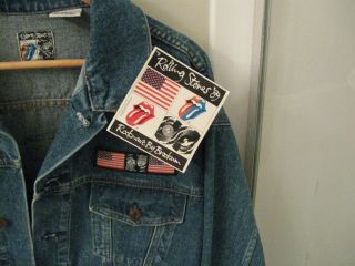 Rolling Stones Vintage 1989 Steel Wheels Tour Denim Jacket Adult Size Large 2