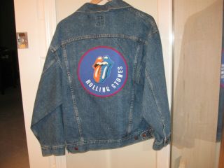 Rolling Stones Vintage 1989 Steel Wheels Tour Denim Jacket Adult Size Large 3