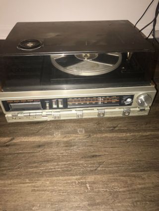 Vtg Sound Design Stereo Receiver Turntable 8 Track Player Am Fm Radio Model 5762