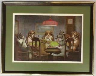 Dogs Playing Poker A Friend In Need & Poker Sympathy by C.  M.  Coolidge Vintage 3