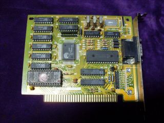 Rare vintage 8 Bit ISA OAK Technology OTiVGA 037C 256Kb VGA video card 3