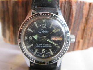 Vintage Swiss Mens Chateau 5 Atm Divers (50m) Winding Watch Rp1