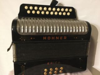 Vintage Hohner Erica C/f - 21button/8bass Diatonic Made In Germany.