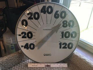Vintage Ohio Thermometer Company.  18” Round.  Glass Not Plastic.  U.  S.  A.