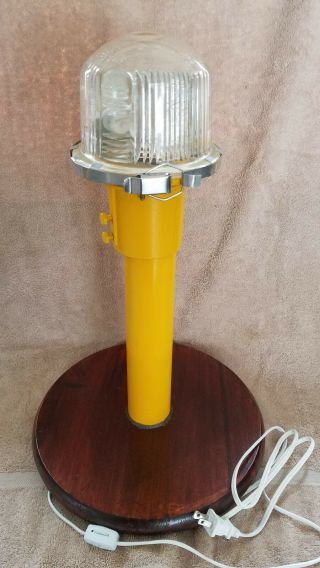 Vintage Airport Runway Light Lamp White - Fully Restored,  Painted,  20 " Tall