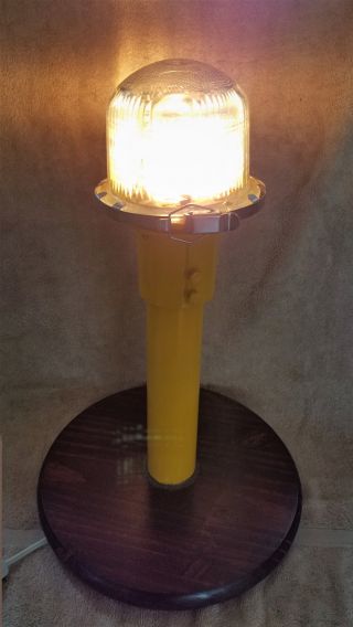 Vintage Airport Runway Light Lamp White - fully restored,  painted,  20 