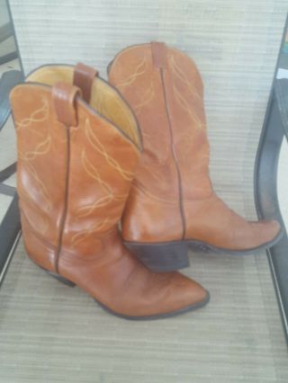 Vintage Black Label Tony Lama Buckaroo 15.  5 Inches Tall Western Cowboy Boots12d