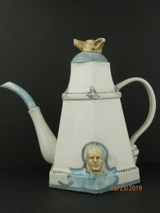 Very Rare Vintage David Keyes Funk Studio Tacoma Modern Art Pottery Fox Teapot