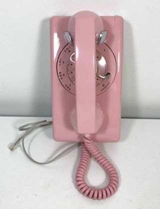 Vtg Pink Stromberg Carlson Rotary Dial Wall Phone Ne228a4 79