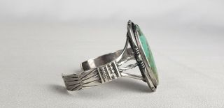 Vintage Navajo Sterling Turquoise Cuff Bracelet Signed GG Gertie Ganadonegro 6