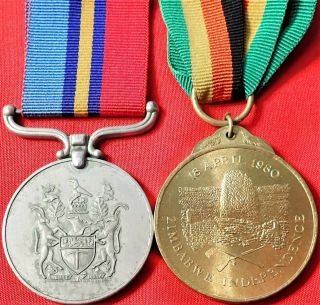 Vintage Rhodesian General Service Medal 1968 - 80 & Zimbabwe Independence Munidzi