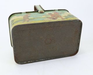 Vintage Early 1900 ' s Girl Scout Mini Metal Picnic Tin Metal Box Case w/ Liner 5