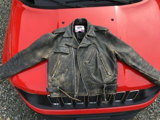 Vintage Iron Horse Harley Mc Leather Jacket 80 