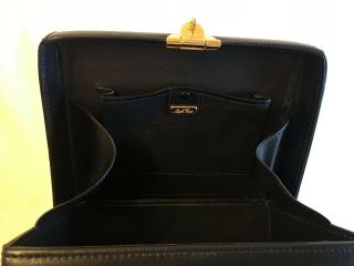 Authentic Vintage Mark Cross Black Grace Kelly Box Leather Bag Purse 11