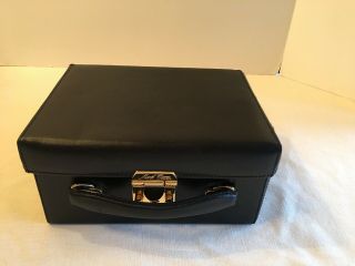 Authentic Vintage Mark Cross Black Grace Kelly Box Leather Bag Purse