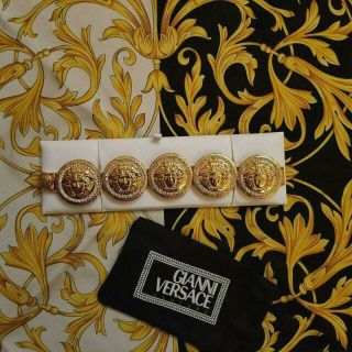 Ultra Rare Vintage Couture Gianni Versace Iconic Medusa Rhinestone Bracelet