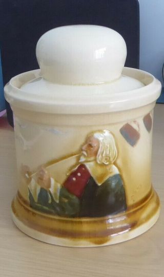 Vintage Signed Royal Doulton Rare Tobacco Jar Signed " Noke " Senior Designer