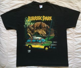 Jurassic Park 1993 T Shirt Vintage T - Rex Dinosaur Movie Jp Raptor 90s Lost World