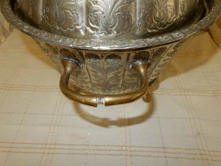 Middle Eastern Islamic Silver Plated 2 Handled Tagine Shaped Tureen Serving Dish 4