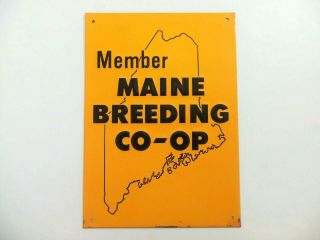 Vintage Maine Sign Animal Breeding Cow Cattle Farm Ranch Bull Riding State Map