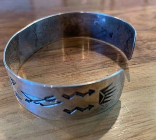 Vintage Sterling Silver Tribal Old Pawn Logs Turquoise Cuff Bracelet 20 grams 5
