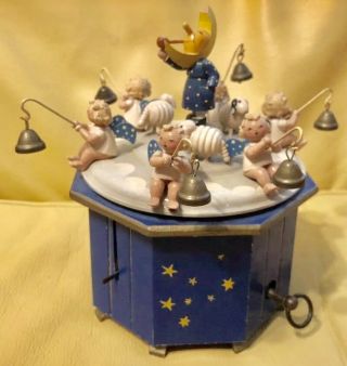 Exceptionally Rare 1940’s Steinbach Man In The Moon Music Box W/thorens Movement