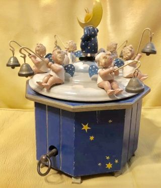 EXCEPTIONALLY RARE 1940’s STEINBACH MAN IN THE MOON MUSIC BOX W/THORENS MOVEMENT 2