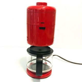 Vintage Braun Ag Type 4050 10 Cup Filter Coffee Maker Red Germany Incomplete