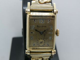 01) 1950 Bulova.  Academy Award " X " Men`s Watch.  Rare Knob Lugs.  Serviced