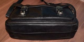 Vtg COACH THOMPSON Black Leather Messenger Laptop Briefcase Travel Tote Bag 6445 7