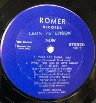 Leon Peterson Lp “now” Rare Private Soul Funk 70’s.  Signed By Artist